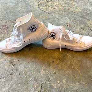 Converse white high tops